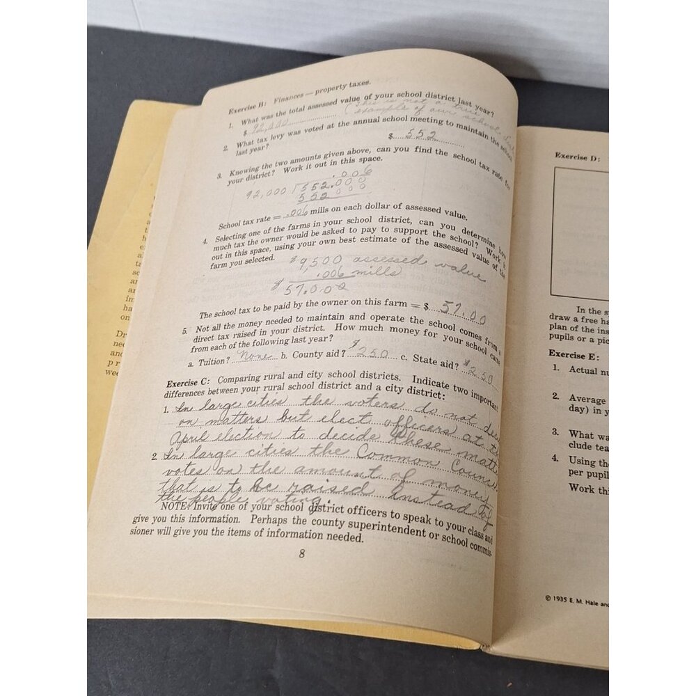 The Learning Cycle Practice Books My Government 1936 E.M. Hale and Company - Picture 5 of 11